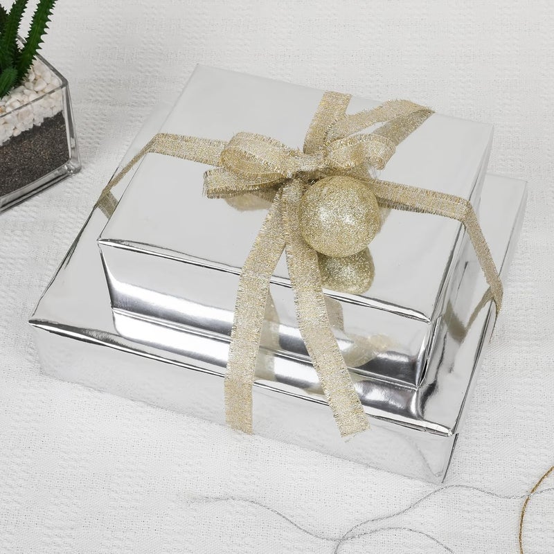 NESCCI Silver Metallic Wrapping Paper, Solid Color Paper,Gift Wrapping Paper,Perfect for Wedding,Valentine's Day,Birthday, Christmas,Baby Shower,DIY Bouquet (17 Inches X 32.8 Feet) - Image 4